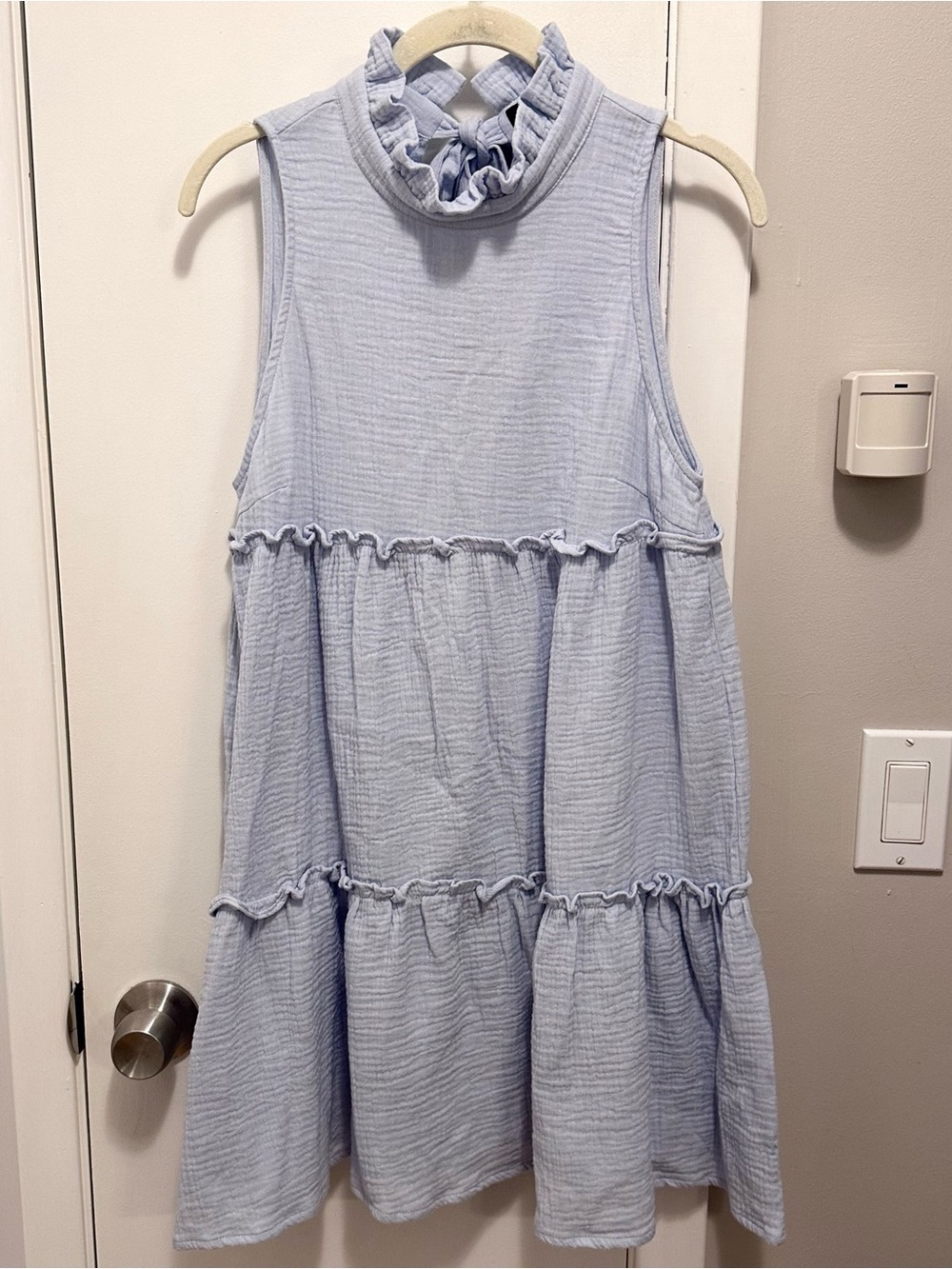 Pomander Place Tuckernuck Light Blue Sleeveless Gauze Tiered Morgan Dress S - Picture 1 of 8